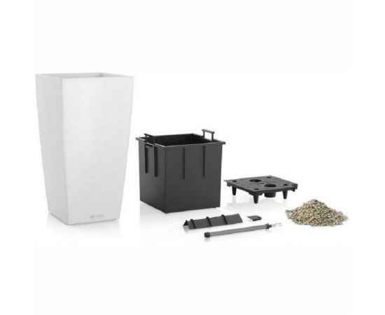 Кашпо Lechuza Cubico Color Complete Белый 22x22xH41 см 13160 – изображение 2