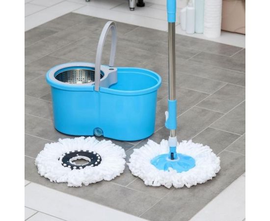 Набор для уборки Доляна ведро с металлической центрифугой, швабра, дополнительная насадка, цвет МИКС 140362 – изображение 2