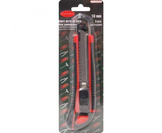 Универсальный нож с запасными лезвиями ROCKFORCE 3шт 18мм RF-5055P4 – изображение 2