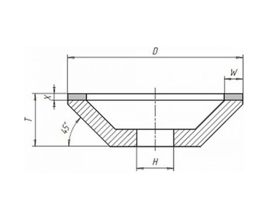 Круг заточной алмазный 12A2-45 125x10x3х40x32 мм, AC4, 125/100, В2-01 Алмазный инструмент CT00202030 – изображение 2