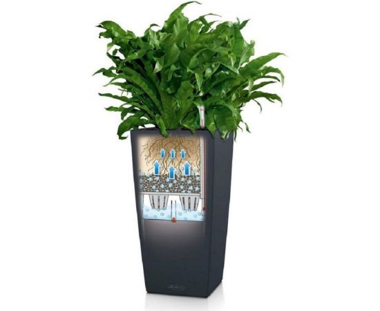 Кашпо Lechuza Cubico Color Complete Белый 22x22xH41 см 13160 – изображение 3