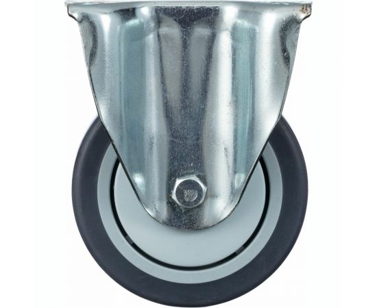 Колесо неповоротное (100 мм; грузоподъемность 100 кг; термопластичная серая резина; полипропилен) СТЕЛЛА-ТЕХНИК N48100TPRF – изображение 3