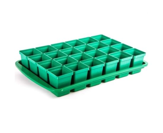 Комплект для рассады ЛЕТО Урожай-24 пластик, 24 стакана, поддон, 47x29x9 см 6790 – изображение 3
