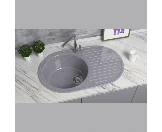 Кухонная мойка GLANZ цвет: тёмно-серый J-011-35 – изображение 4