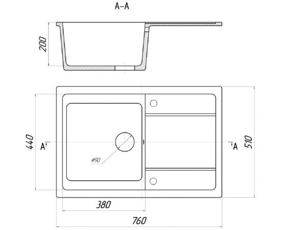 Кухонная мойка Gerhans B 27 20 БЕЖЕВЫЙ /БЕЛАРУСЬ/ 760х510 мм В27-20 – изображение 5
