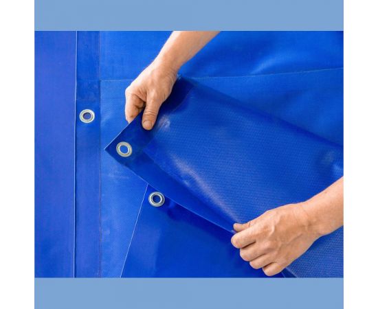 Строительный полог ПВХ, МТ1 500, 3х2 м, на люверсах с шагом 0.5 м, синий RUSтент СПП50032 – изображение 5