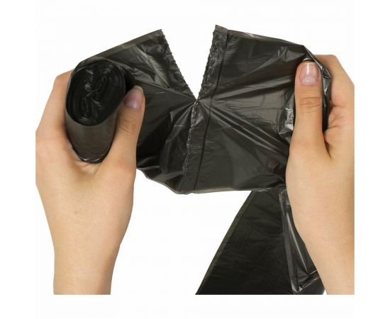 Мешки в рулоне для мусора 30 л, черные, 30 шт, ПНД, 10 мкм, 50x60 см ЛЮБАША 608090 – изображение 5