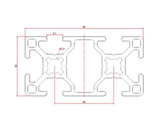 Профиль конструкционный 30x60 мм, паз 8 мм Алтервиа А12306008X1000 – изображение 5