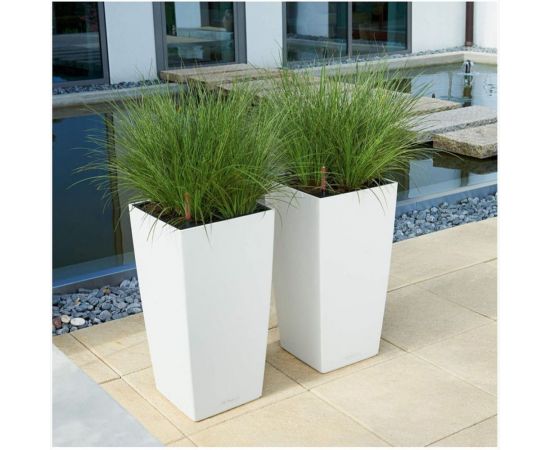 Кашпо Lechuza Cubico Color Complete Белый 22x22xH41 см 13160 – изображение 7