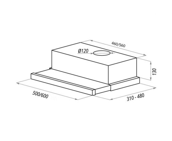 Кухонная вытяжка MAUNFELD черный VSH 60 BLACK Gl – изображение 8