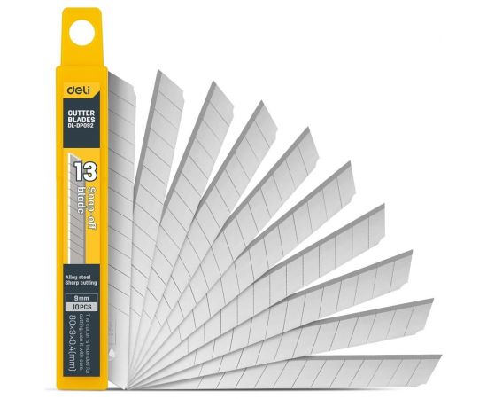 Сменные лезвия для ножа DL-DP092 9 мм, 10 шт DELI 98402 