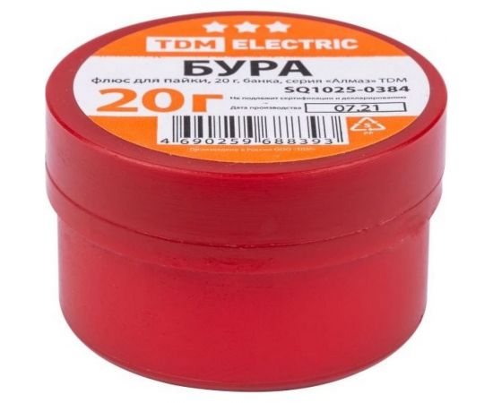 Флюс для пайки БУРА Алмаз (20 г; банка) TDM SQ1025-0384 