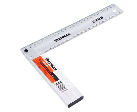 Угольник ЕРМАК столярный алюминиевый 250мм 659-069 