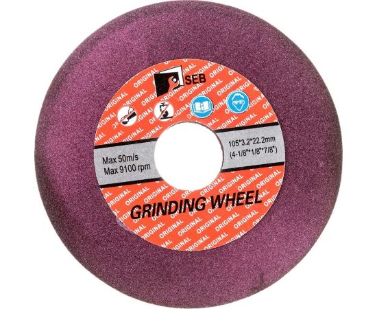 Диск для заточки цепи бензопилы 105x3.2x22.2 мм для заточного устройства типа Rebir S.E.B. ZZ-GI105 