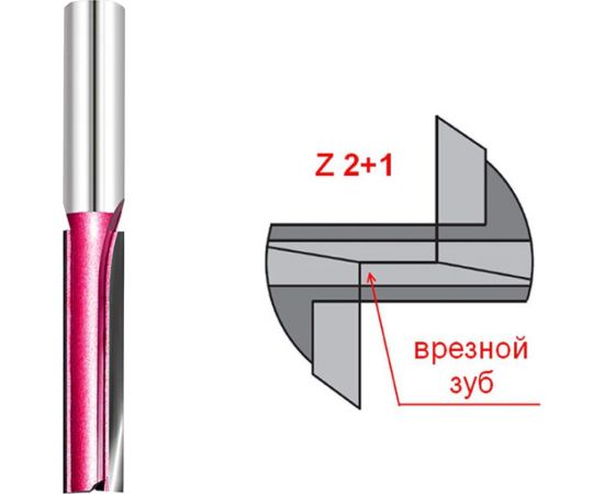 Фреза пазовая с врезным зубом Z2+1, 12x50x94 мм, S=8 мм PROCUT 105838P – изображение 2