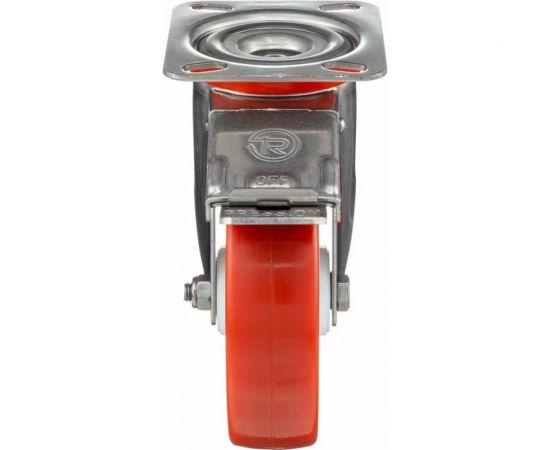 Колесо с нержавеющей вращающейся опорой, пластиной крепления и передним тормозом (100 мм; 170 кг; INOX) Tellure rota 606702 – изображение 2