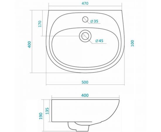 Умывальник Santek Анимо-50 с 1 отверстием 1WH110496 415995 – изображение 2