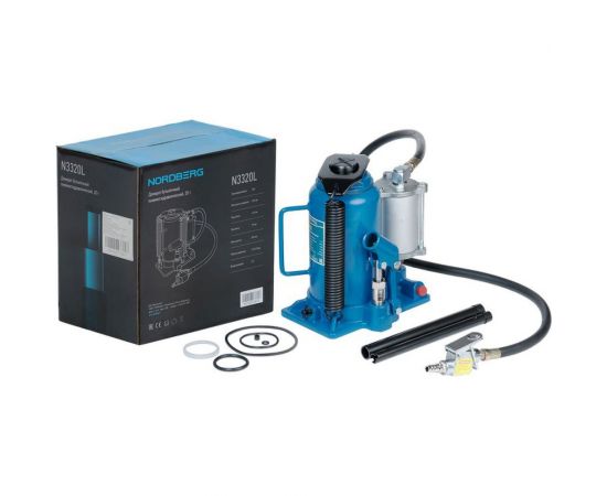 Бутылочный пневмогидравлический домкрат NORDBERG, 20 т N3320L – изображение 3