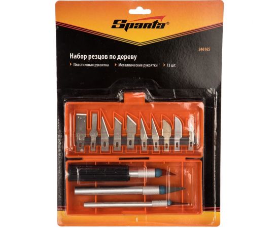 Набор резцов по дереву SPARTA пластмассовые ручки,13 штук 246165 – изображение 3