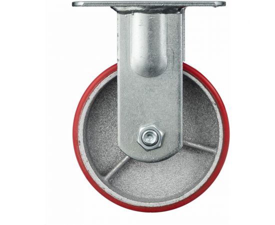 Колесо неповоротное (125 мм; игольчатый подшипник; грузоподъемность 250 кг; чугун; полиуретан) СТЕЛЛА-ТЕХНИК N29125CPUF – изображение 3