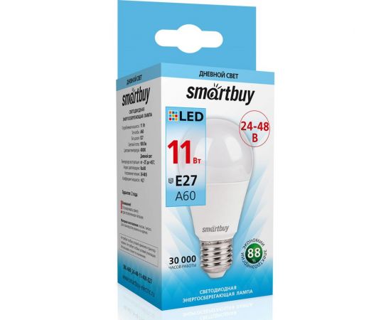 Светодиодная LED лампа Smartbuy A60_24-48В-11W00/E27 SBL-A60_24-48-11-40K-E27 – изображение 4
