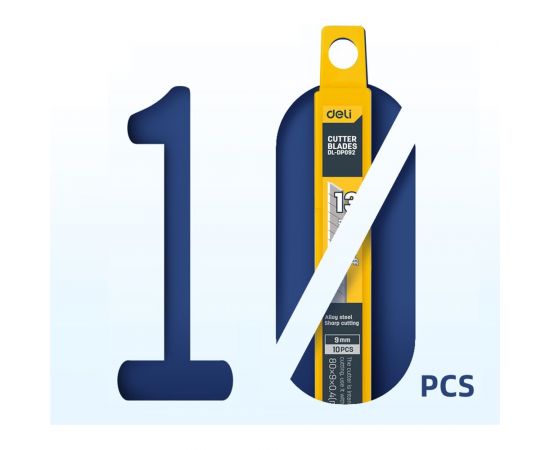 Сменные лезвия для ножа DL-DP092 9 мм, 10 шт DELI 98402 – изображение 4