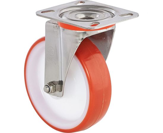 Колесо поворотное с подшипником скольжения (100х30 мм; 170 кг; полиуретан/полиамид) Tellure Rota 604202 – изображение 4