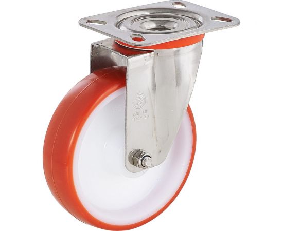 Колесо поворотное с подшипником скольжения (100х30 мм; 170 кг; полиуретан/полиамид) Tellure Rota 604202 – изображение 6