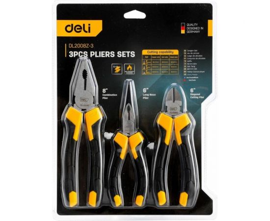 Набор плоскогубцев DELI dl2008z-3 3 шт. 104463 – изображение 7