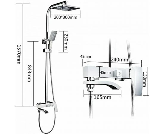 Душевая система Gappo 35к G2407-8 лейка ""Тропический душ"" белый, хром 537388 – изображение 8