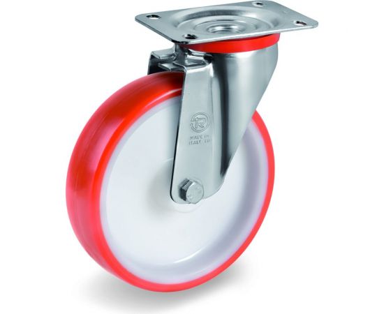 Колесо поворотное с подшипником скольжения (100х30 мм; 170 кг; полиуретан/полиамид) Tellure Rota 604202 – изображение 8