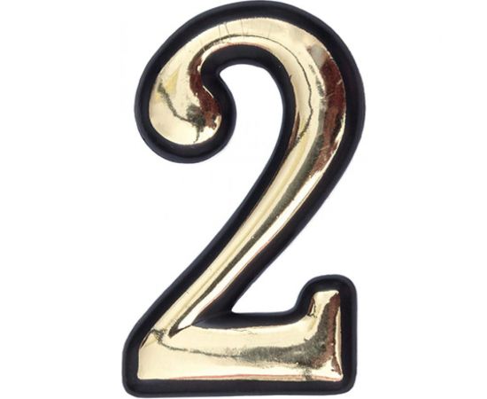 Самоклеящаяся цифра СКОБЯНОЙ малая, золото, ""2"" 002636 