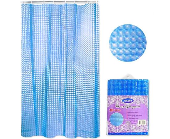 Штора для душа ANTELLA PEVA 3D 180х180 см, 12 колец 22128 