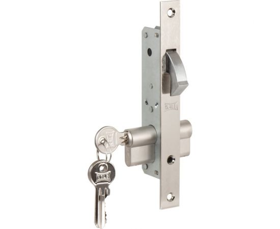 Врезной узкопрофильный цилиндровый замок KALE KILIT 201 (20 мм), никель, 3 ключа 1093 