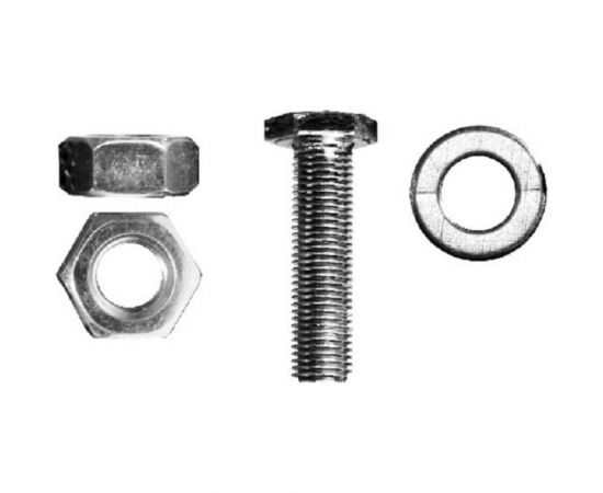 Болт Невский Крепеж DIN 933, с шестигранной головкой, оцинк., М8x100 + гайка + шайба 2 шт. 812725 