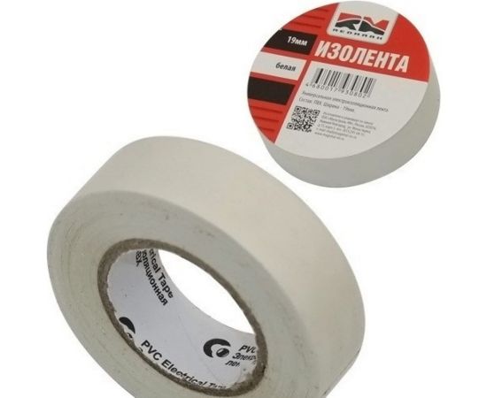 Изолента REDMARK 19 мм х 10 м, цв. белый RM19W10 