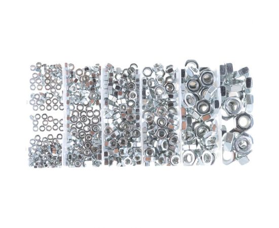 Набор гаек СИБРТЕХ М3, М4, М5, М6, М8, М10 600 предметов 47615 – изображение 2