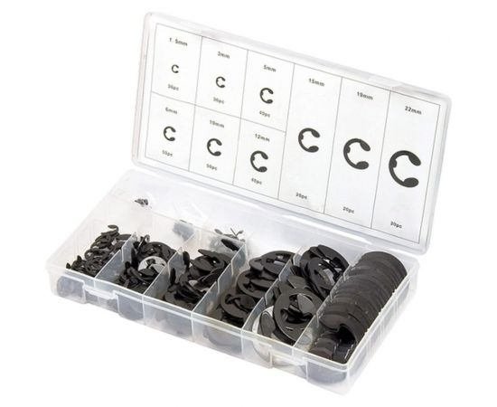 Набор стопорных колец СИБРТЕХ D 1,5 - 22 мм 300 предметов 47601 – изображение 2