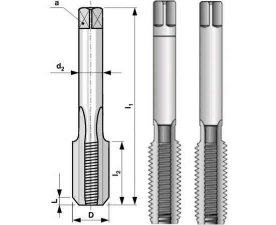 Набор метчиков HSS из 2-х шт. M 3 шаг 0.5 мм Bucovice Tools 144030 – изображение 3