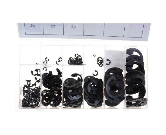 Набор стопорных колец СИБРТЕХ D 1,5 - 22 мм 300 предметов 47601 – изображение 3