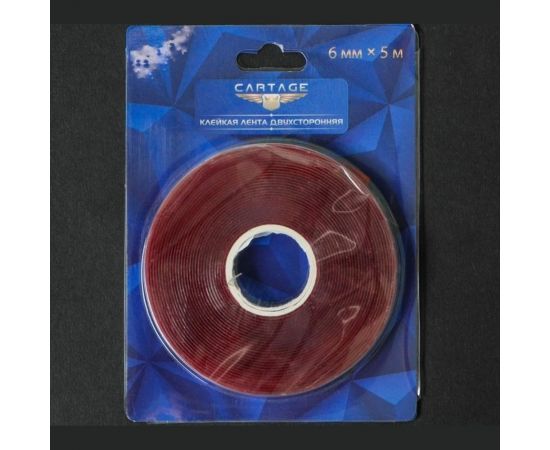Прозрачная двусторонняя акриловая клейкая лента Cartage 6 мм х 5 м 4166629 – изображение 3