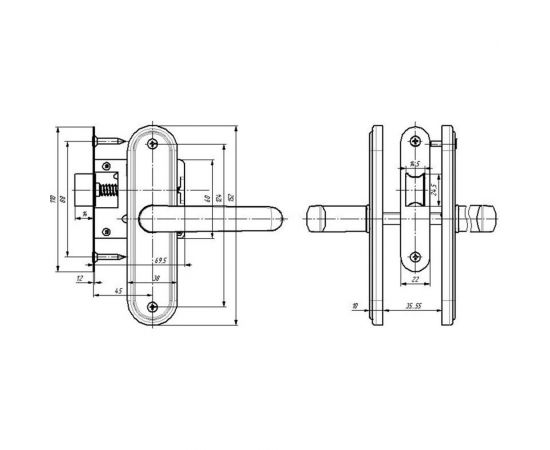Защелка ПТИМАШ ЗЩ 1-45 белый 5207 – изображение 3