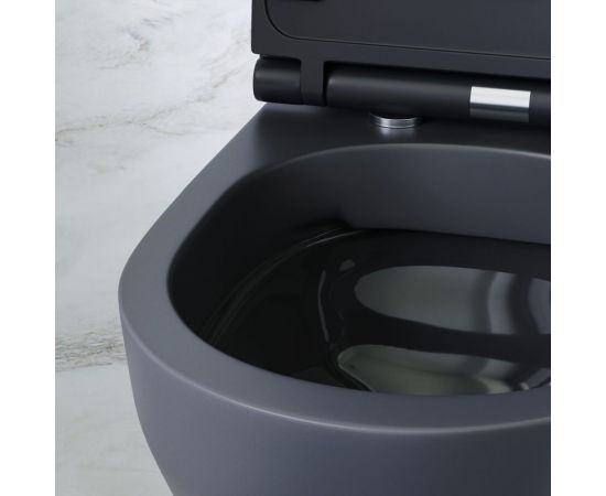 Подвесной унитаз AM.PM Spirit V2.0 FlashClean с сиденьем микролифт, черный матовый C701700MBSC – изображение 4