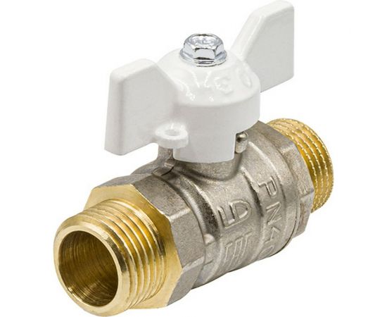 Шаровой кран LD PRIDE 1/2 нар/нар бабочка, белая 544682 