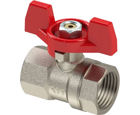 Кран шаровой RTP латунный, вн/вн., PN 25, ручка бабочка, G 1 34873 