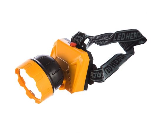 Налобный фонарь желтый/черный 5SMD + 1Вт LED, 2 реж, 3XR6, пластик Ultraflash LED5372 12416 