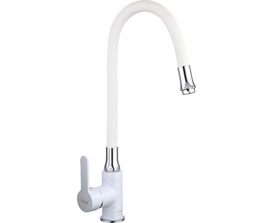 Смеситель для кухни FRAP 35к F4041 гибкий излив, гайка, боковая, белый 537591 