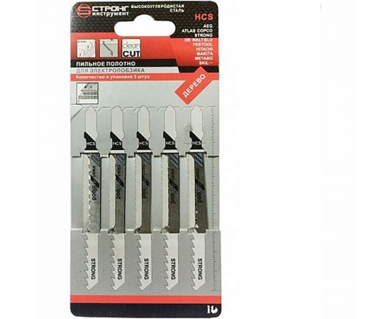 Набор полотен по дереву для электролобзика T101D 5 шт Strong СTУ-21110102 