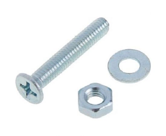 Винт с потайной головкой Невский Крепеж DIN 965 оцинк., М5x25 + гайка + шайба, 11 шт. 814063 