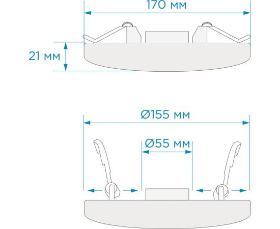 Светодиодная встраиваемая безрамочная панель Apeyron flp, 24вт=18вт+6вт, 2040лм, 4000к, ip20, ф170x21мм, круг, 3 режима, регулировка ф55-155мм/ 06-108 – изображение 14